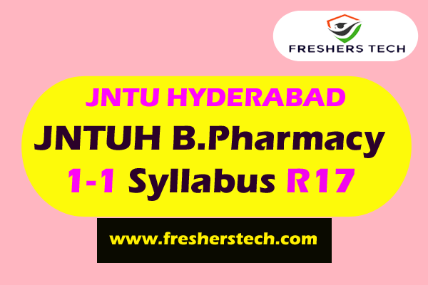 JNTUH B.Pharmacy 1-1 Syllabus R17 Regulations Books PDF Download