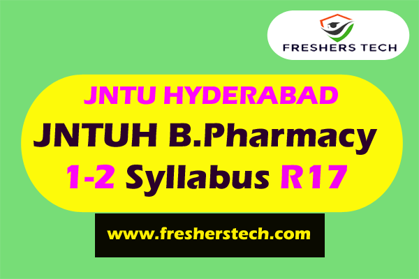 JNTUH B.Pharmacy 1-2 Syllabus R17 Regulations Books PDF Download