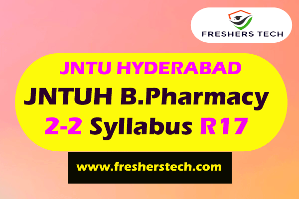 JNTUH B.Pharmacy 2-2 Syllabus R17 Regulations Books PDF Download