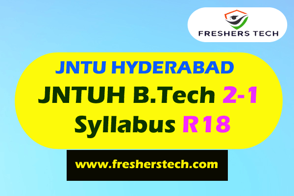 JNTUH B.TECH 2-1 Syllabus R18 Books PDF Civil, EEE, ECE, CSE, IT,ME